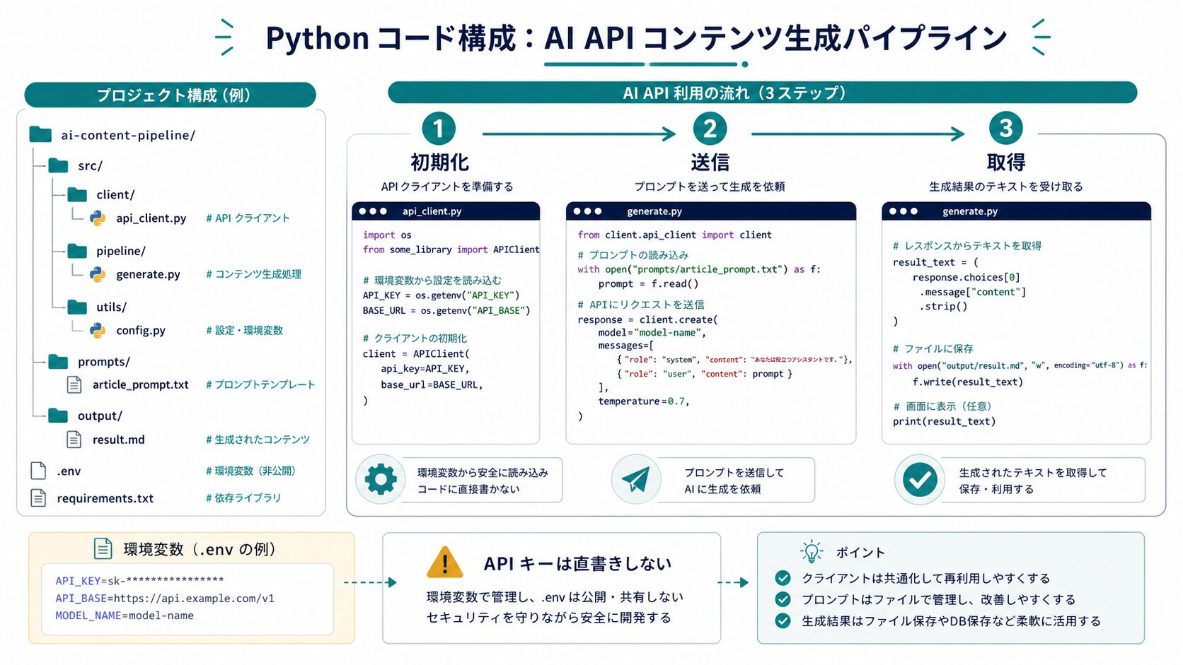 PythonでAI APIを使うコード構成
